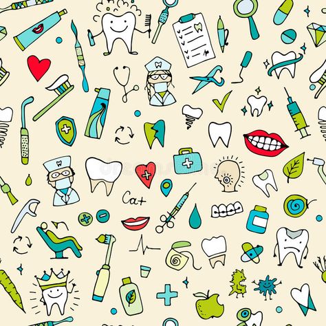 Illustration about Dental seamless pattern, sketch for your design. Vector illustration. Illustration of dent, background, human - 85459621 Bottle Design Ideas, Dental Wallpaper, Pattern Sketch, Bottle Design, Design Vector, Seamless Pattern, Adobe Stock, Wallpaper Backgrounds, Seamless Patterns