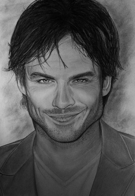 Damon Sketch, Ian Somerhalder Drawings, Tvd Drawings, Surprise Drawing, Vampire Drawings, Ian Somerhalder Vampire Diaries, Vampire Diaries Stefan, Bff Drawings, Vampire Diaries Damon