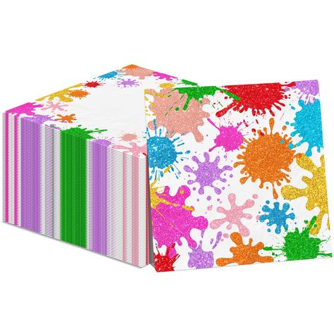 PRICES MAY VARY. 【Art Paint Napkins 】You will receive 40pcs art birthday party decorations napkins with a size of 6.5x6.5inch (folded size) 13x13inch (unfolded size) enough to meet your art paint theme party or daily needs. 【High Quality Colorful Napkins】The art painting party supplies paint splatter napkins adopts three-layer design, is not easy to tear. It has bright color printing, soft and comfortable touch, bringing you a good art paint hippie party experience. 【Paint Splatter Party Design】 Painting Birthday Party Ideas For Adults, Crafting Birthday Party Ideas, Paint Theme Party, Paint Party Decorations, Paint Splatter Party, Painting Party Decorations, Paint Birthday Party, Art Party Decorations, Kids Painting Party