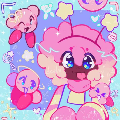 Kirby Character, Kirby Art, Cute Doodle Art, Cute Little Drawings, Cute Art Styles, Art Inspiration Drawing, Funky Art, Cute Doodles, Cartoon Art Styles