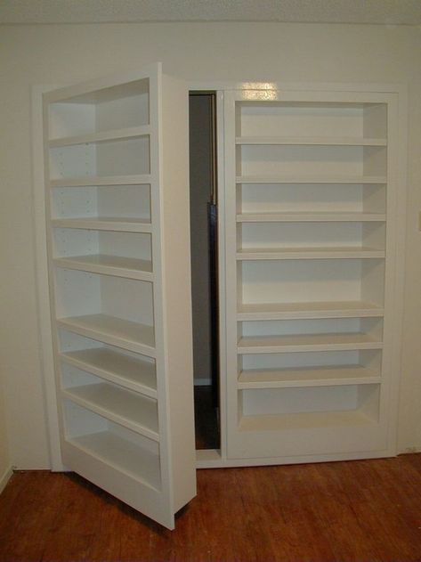 Hidden Door Gallery - Artisan Doors Texas - Hidden Doors Doorway Bookcase, Hidden Doorway, Skjulte Rum, Bookshelf Closet, Bookcase Closet, Double Closet Doors, Hidden Door Bookcase, Hidden Closet, Bookshelf Door