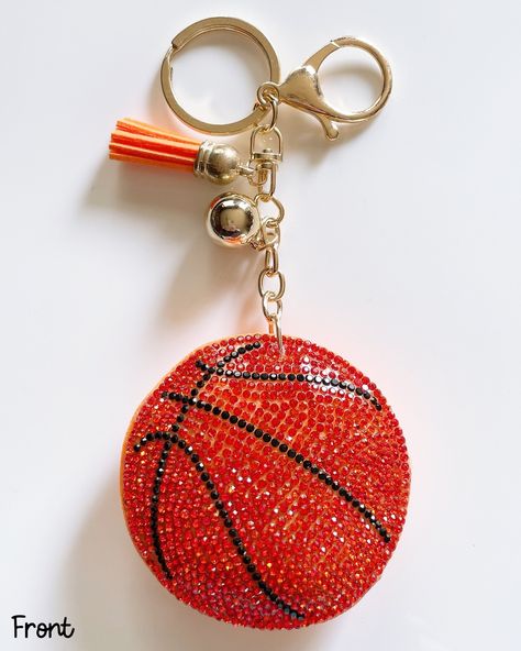 Rhinestone Basketball, Basketball Keychain, Rhinestone Keychain, Crystal Keychain, Car Key Holder, Car Key Ring, Key Accessories, Car Bag, Backpack Charm