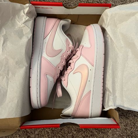 New In Box Never Worn Nike Logo Is A Little Iridescent, Pink Sparkly Laces Youth Size 5.5 Or Adult 7 Looks A Little Like The Nike Dunk Lows Dunk Laces, Nike Dunk Lows, Dunk Lows, Pink Sparkly, Nike Dunk, Nike Dunks, White Nikes, Nike Logo, New Shoes