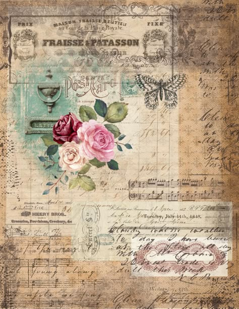 A collection of vintage shabby rose designs, for journals, scrapbooks altered book projects, or any paper craft project.