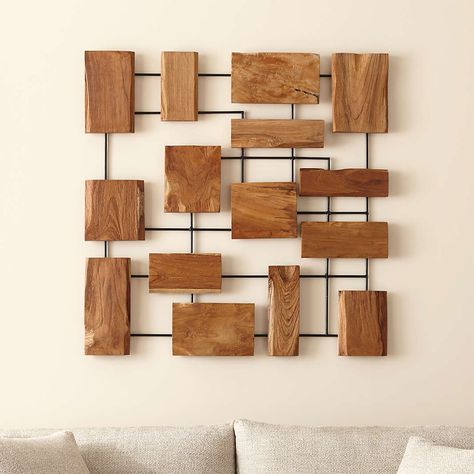 Teak Wall Art, Diy Wood Wall, Wood Wall Art Diy, Diy Wand, Teak Wall, Diy Holz, Wooden Wall Decor, Into The Woods, Decor Minimalist