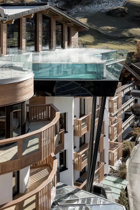 Das Central Sölden Hotel Review: Austria's Most Magnificent Spa Hotel | Glamour UK Hotel Design Architecture, Ski Hotel, Mountain Architecture, Mountain Hotel, Chalet Design, Visit Austria, Wellness Hotel, Glamour Uk, Wellness Travel