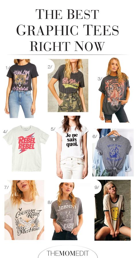 THE BEST GRAPHIC TEES FOR WOMEN | Well-vetted t-shirts add a li'l somethin' to sporty, casual outfits, & even slightly dressy outfits. The best graphic tees for women...inside. | #TheMomEditStyle #TheMomEditStreetstyle #BestGraphicTeesWomen #AffordableGraphicTees #SimpleGraphicTees #CheetahTShirt #FreePeopleGraphicTees #JohnnyCashTShirt #BlackWhiteGraphicTees Popular Graphic Tees For Women, Stylish Graphic Tees, Trending Graphic Tees 2024, Women’s Graphic Tees, Womens T Shirts Graphic Tees, Popular Graphic Tees, Sporty Casual Outfits, Graphic Tees Street Style, Best Graphic Tees