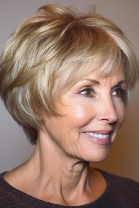 Hair Peaces Hairstyles, Paula Dean Haircut, Layered Haircuts With Bangs Short, Short Full Hairstyles Over 50, Haircuts For 90 Year Old Women, Haircuts For Over 60 Layered Bobs, Easy Care Short Hairstyles Over 50, Shirley Jones Haircut, Low Graduation Haircut