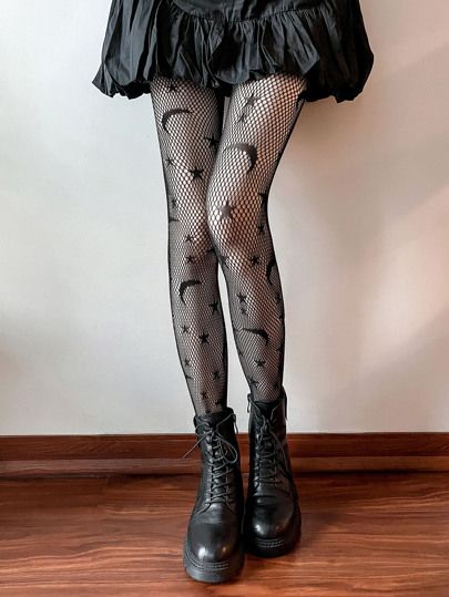 Mesh Stockings Outfit, Mesh Stockings, Mesh Tights, Stockings Outfit, Interracial Relationships, Moon Pattern, Fishnet Tights, Fishnet Stockings, Star Moon