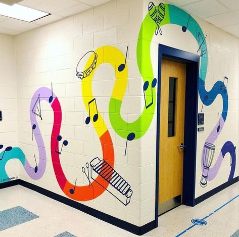 School Wall Art Ideas, Childrens Ministry Decor, Sheep Craft, School Wall Decoration, Lifeway Vbs, Music Room Wall, Music Classroom Decor, School Hallway, School Hallways