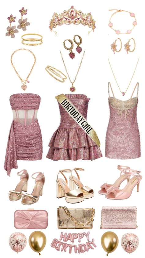 #pink #pinkbirthday #birthday #birthdayinspo #birthdaygirl #itgirl #fashioninspo #sweet16 #fyp Pink Outfits Aesthetic, Sweet 16 Outfits, 18th Birthday Outfit, 16th Birthday Outfit, Pink Sweet 16, Birthday Fits, Evening Outfits, Pink Outfits, Stage Outfits