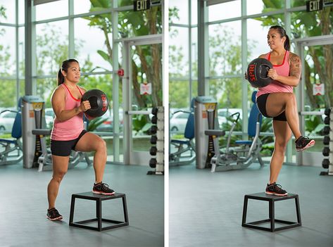 Plyometric Box Workout, Clinic Photoshoot, Box Workout, Ball Workouts, Gymnastics Room, Medicine Ball Workout, Group Fitness Instructor, Fit Club, Step Workout