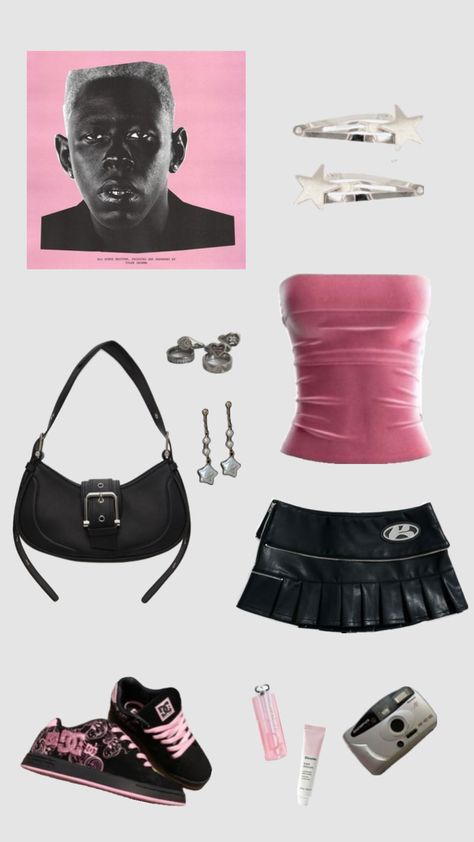 IGOR inspired outfit #tylerthecreator #outfit #outfitinspo #igor #igortylerthecreator #beauty #black #pink #blackandpink #vintage Tyler The Creator Inspired Fits, Tyler Concert Outfit, Tyler The Creator Outfits Women Concert, Igor Outfit, Igor Costume, Chromakopia Outfit, Tyler The Creator Inspired Outfits, Tyler The Creator Aesthetic Outfit, Tyler The Creator Concert Outfit