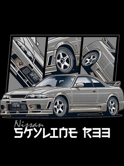 Nissan Skyline R33 GTR JDM Car Design for t-shirt, hoodie and more...DM us for Custom Design nissan, r33, nissan skyline, skyline r33, nissan skyline r33, nismo, godzilla, r33 gtr, r33 skyline, nissan gtr, nissangtr, nissanskyline, r33gtr, skyliner33, nissan motorsport R33 Skyline Gtr Wallpaper, Drift Poster, R33 Skyline Gtr, R33 Skyline, Skyline Nissan, Nissan R33, R33 Gtr, Gtr 35, Cars Modified