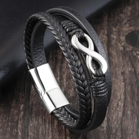 Bracelet Men, Mens Leather Bracelet, Nose Ring Stud, Matching Bracelets, Business Gifts, Magnetic Clasp, Ankle Bracelets, Dog Accessories, Rope Chain