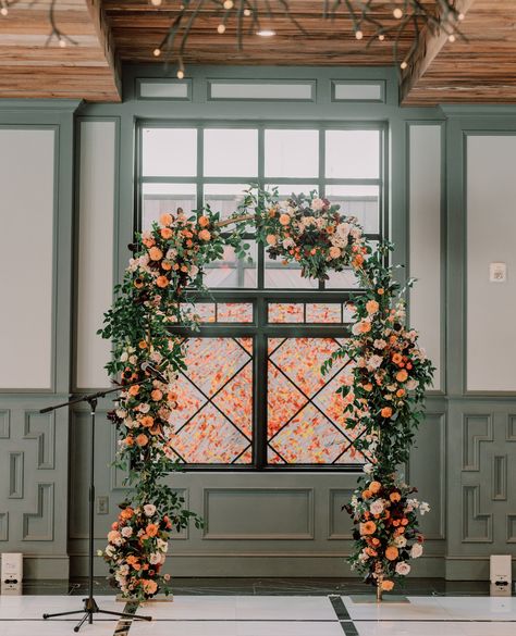 Floral wedding ceremony arch full of fall colors and seasonal textures at the Logan Inn.⁠
⁠
Photography: @sharynlouisephoto⁠
⁠ Floral Wedding Ceremony, Marigold Wedding, Wedding Ceremony Arch, Ceremony Arch, Floral Arch, Fall Color, New Hope, Fall Wedding, Floral Wedding