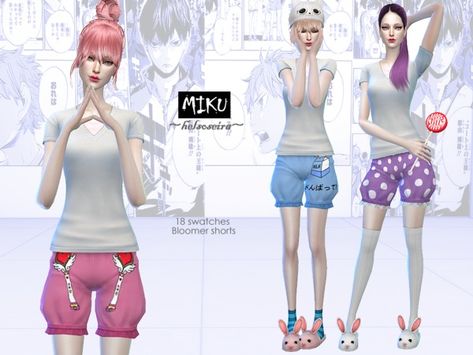 Helsoseira's MIKU - Bloomer Shorts - Female Sims 4 Bloomers, Sims 4 Cc Clothes Female, Clothes Shorts, Ts4 Mods, Feminine Clothes, Shorts Female, Bloomer Shorts, Bloomers Shorts, Female Shorts