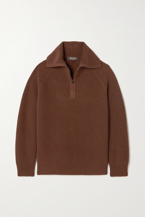 Knitwear Trends, Men Stylish Dress, Guys Clothing Styles, Quarter Zip Sweater, Clothing Brands, Men Fashion Casual Outfits, Loro Piana, Brown Sweater, Gentleman Style