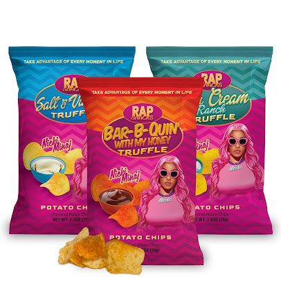 Tha Munchies: Nicki Minaj Rap Snacks Nicki Minaj Rap, Rap Snacks, Snack Brands, Truffle Butter, Honey Bbq, Bella Thorne, New Flavour, Music Fashion, Packaging Design Inspiration