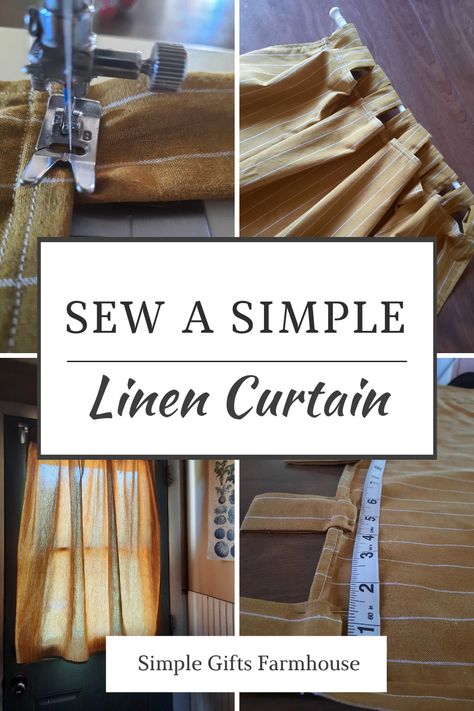 Sew up this pretty and practical curtain in an afternoon! Sewing Curtains For Beginners, Laundry Room Door, Curtains Linen, Simple Linen, Laundry Room Doors, No Sew Curtains, Linen Curtain, Room Door, Inviting Home