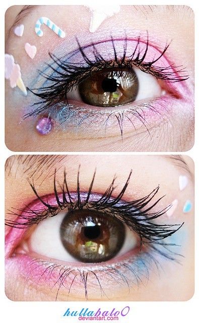 kawaii eye makeup #kawaii #eye #makeup Fantasy Make-up, Candy Makeup, Pastel Makeup, Drag Make-up, Awesome Makeup, Kawaii Makeup, Glitter Face, Fairy Makeup, Makeup Artistry