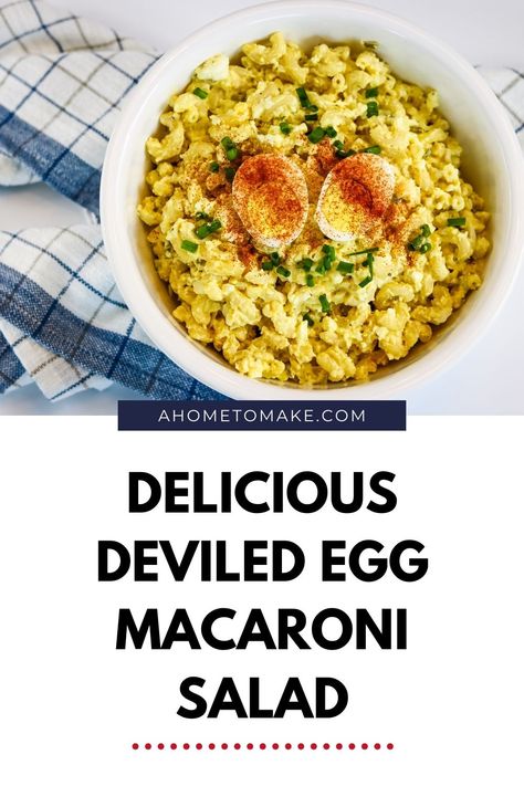 Delicious Deviled Egg Macaroni Salad Your Family will Love! Deviled Egg Macaroni Salad Recipe, Deviled Egg Macaroni Salad, Egg Macaroni Salad, Deviled Eggs With Relish, Bbq Sandwich, Macaroni Salad Recipe, Best Pasta Salad, Deviled Eggs Recipe, Deviled Egg