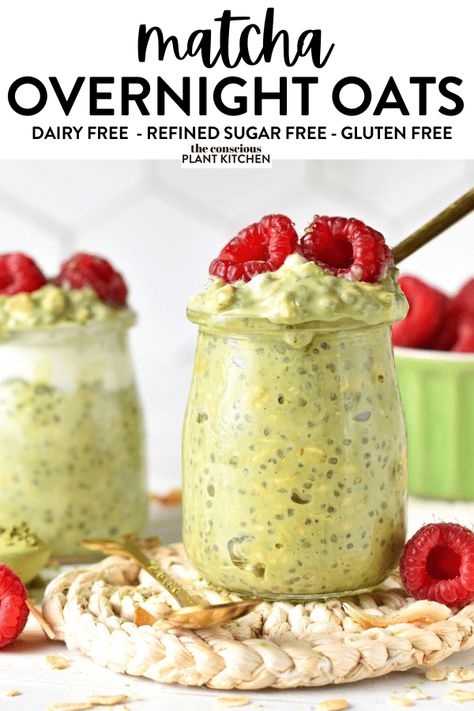 Matcha Overnight Oats Matcha Oatmeal, Matcha Overnight Oats, Matcha Oats, Oatmeal Diet Plan, Oatmeal Diet, Body Care Recipes, Refreshing Breakfast, Vegan Overnight Oats, Allergen Free Recipes