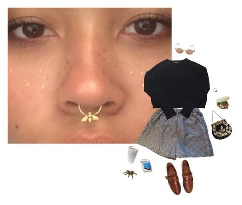 "Might get a septum piercing 🐝" by francoise-hardly ❤ liked on Polyvore featuring American Apparel and Jean-Paul Gaultier