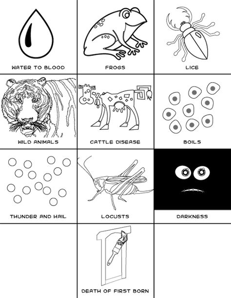 10 Plagues Coloring | Haggadot.com 10 Plagues, Plagues Of Egypt, Ten Plagues, The Exodus, Hebrew School, Bible Story Crafts, History Curriculum, Bible Crafts For Kids, Bible Coloring Pages