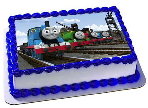 Thomas and Friends Edible Cake Topper, Frosting Sheet, Thomas and Friends Birthday Party, Icing Shee Thomas And Friends Birthday Party, Thomas And Friends Birthday, Thomas The Train Birthday, Pirate Ship Cakes, Thomas Cakes, Friends Birthday Party, Ice Cream Party Theme, Make Birthday Cake, 2 Birthday Cake