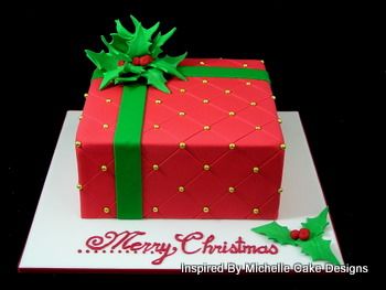 Christmas Present Cake, Fondant Christmas Cake, Chocolate Christmas Cake, Present Cake, Gift Box Cakes, Fruit Cake Christmas, Christmas Cake Designs, Christmas Cake Decorations, Special Cakes