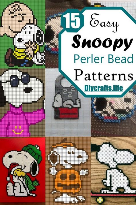 15 Easy Snoopy Perler Beads Patterns #BeadingPatterns #BeadPattern #BeadPatternsEasy #BeadPatternsAnimals #EasyPerlerBeadPatterns Snoopy Perler Beads, Snoopy Diy, Snoopy Perler, Beaded Snoopy, Snoopy Collection, Christmas Perler Beads, Easy Perler Bead Patterns, Easy Perler Beads Ideas, Graph Crochet