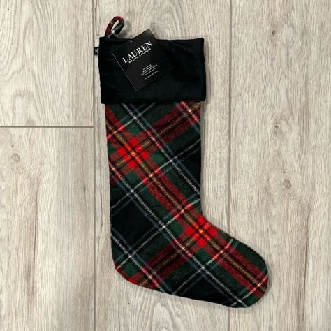 Ralph Lauren Tartan Plaid Christmas Stocking Black Cuff Red Green Holiday. Condition Is "New With Tags". Check Out My Closet Listings For Other Great Deals On Designer Bedding, Towels, Curtains, And Other Houseware Items. Please Note That Due To Lighting And Various Other Factors, Color May Look Different Than Shown In Photos Based On Phone Type, Lighting, Etc. I Did My Best To Photograph My Items For Sale With Different Lighting And Exposures So The Photos Accurately Depict The Actual Look Of T Plaid Stockings Christmas, Ralph Lauren Christmas, Ralph Lauren Tartan, Tartan Plaid Christmas, Plaid Christmas Stockings, Plaid Stockings, Designer Bedding, Red Black Style, Tartan Christmas