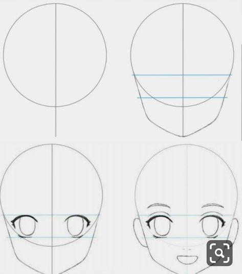 Anime Face Shapes, Anime Face Drawing, الفن الرقمي, 얼굴 드로잉, Drawing Tutorial Face, Anime Tutorial, 얼굴 그리기, Manga Drawing Tutorials, 강아지 그림