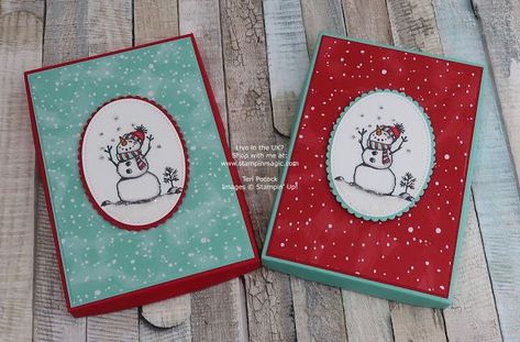 Reinforced Box to hold 6" x 4" Card - using Snowman Season - Video Tutorial Xmas Card, Wink Of Stella, Fold Cards, The Snowman, Project Inspiration, High Tide, Fancy Folds, Fun Fold Cards, Holiday Catalog