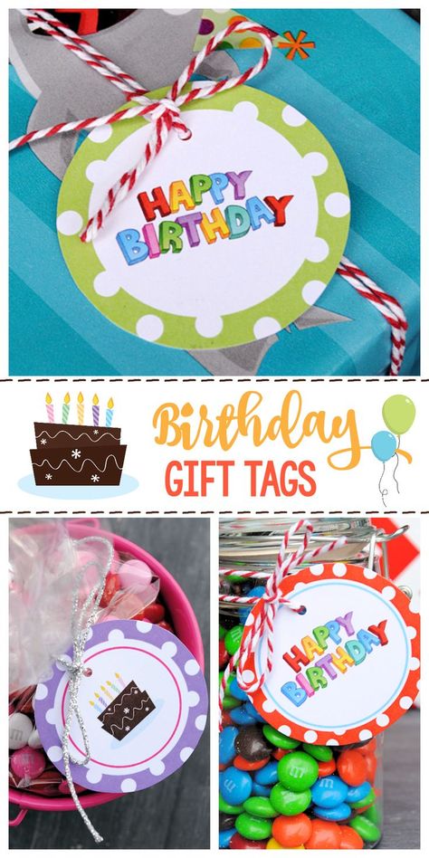 Free Printable Birthday Gift Tags-All you need to do is print these birthday tags and keep them on hand for gifts you need to give. 18 designs to choose from. #birthday #birthdaygifts #giftideas Birthday Tags Free Printable, Diy Birthday Tags, Birthday Printables Free, Free Printable Gift Tags Birthday, Golden Birthday Gifts, Birthday Tags Printable, Birthday Gift Tags Printable, Navidad Natural, Happy Birthday Font