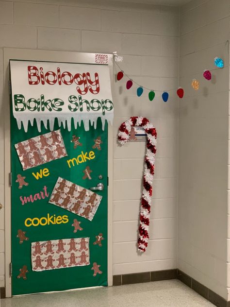 Biology Christmas door Science Holiday Door Decorations, Science Theme Christmas Door, Christmas Science Door Decorations, Biology Christmas Door, Science Christmas Door Decorations, Science Christmas Decorations, Science Door Decorations, Door Decorations Classroom Christmas, Holiday Door Decorations