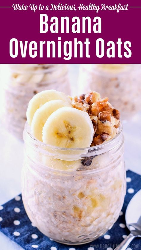 Overnight Oats Healthy Clean Eating, Banana Overnight Oats Recipe, Low Carb Vegan Breakfast, Overnight Oats Recipe Breakfast, Breakfast Ideas Healthy Clean Eating, Oats Milk, Breakfast Ideas Healthy, Oats Overnight, Breakfast Oats Overnight