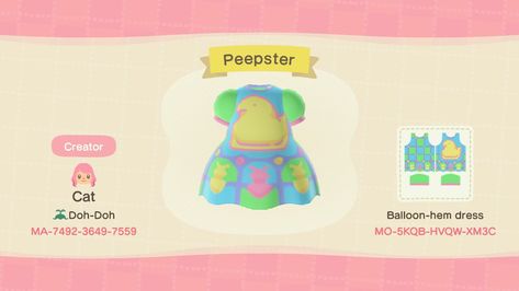 Acnh Easter Clothes, Animal Crossing Easter Design, Acnh Easter, Crossing Threads, Acnh Spring, Kawaii Theme, Marshmallow Peeps, Acnh Designs, Easter Peeps