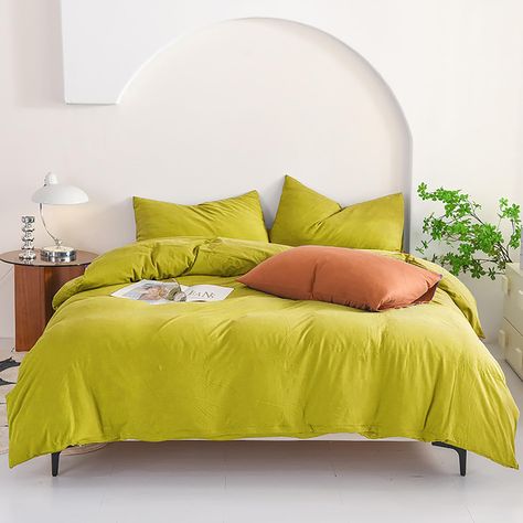 Chartreuse Bedding, Moss Green Bedding, Comforter Sets Cozy, Chartreuse Bedroom, Moss Bedding, Bed Rooms Design Modern Luxury, Lime Green Bedding, Lime Green Bedroom, Blue Green Bedrooms