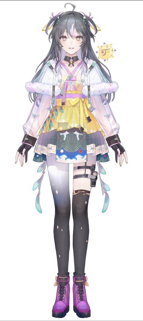 Vtuber Models Ideas, Vroid Outfit, Vtuber Moodboard, Adopt Clothes, Live2d Model, Vtuber Model, Stream Overlay, Kawaii Fashion, Character Design Inspiration