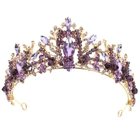 Description This is an elegant crown. High-quality materials, durable, safe and reliable. Lightweight and easy to carry. The design is exquisite and beautiful. Let you stand out at the wedding. Sparkling violet crystal decorations will leave an unforgettable moment for your wedding or engagement. Features - Color: As shown. - Material: Zinc alloy, rhinestones and crystal glass. - Size: 16.00X16.00X7.00cm/6.29X6.29X2.75inch. - Unique and exquisite design make your more eye-catching. - Made of pre Hair Accessories Green, Violet Crystal, Elegant Crown, Gold Headpiece Wedding, Crystal Decorations, Crystal Headpiece Wedding, Hair Accessories Tiara, Purple Crown, Hair Decor