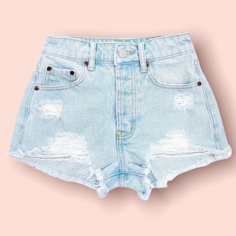 90s Fits, High Waisted Denim Shorts, Baby Blues, Style Jeans, Blue Jean Shorts, Long Bob, High Waisted Shorts Denim, Cute Shorts, Get Better