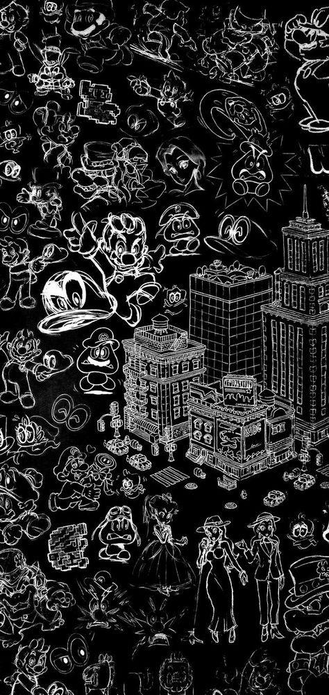 Black Mario Wallpaper, Super Mario Black And White, Mario Background Wallpapers, Super Mario Wallpaper Iphone, Mario Odyssey Wallpaper, Super Mario Wallpaper, Home Screen Wallpaper Hd, Super Mario Odyssey, Screen Wallpaper Hd