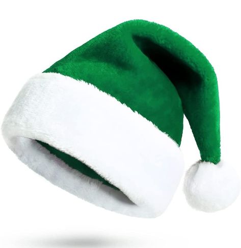 Santa Hat Preppy, Christmas Elf Hat Diy, Cute Santa Hat, Christmas Elf Hat, Target Cheistmas Hats, Black Santa Hat, Diy Winter Hat, Green Santa, Santa Costume