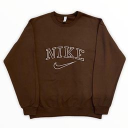 Nike Crewneck Sweatshirt, Vintage Nike Sweatshirt, Cream Hoodie, Brown Sweatshirt, Nike Crewneck, Crewneck Vintage, Nike Sweatshirt, Nike Sweater, Dr Closet