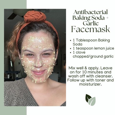 ✨ Glow Mask Alert ✨⁠ ⁠ This DIY mask is a powerhouse for your skin. Baking soda gently exfoliates dead skin cells and unclogs pores, leaving your complexion smooth and refreshed. Lemon juice brightens the skin and helps even out your skin tone with its natural Vitamin C. Meanwhile, garlic’s antibacterial properties help reduce acne and promote clearer skin.⁠ ⁠ Mix 1 tsp baking soda, 1 tbsp lemon juice, and 1 crushed garlic clove. Apply for 5-10 mins, then rinse!⁠ ⁠ #DIYBeauty #GlowUp #Skincar... Garlic For Skin, Garlic For Acne, Natural Vitamin C, Green Cosmetics, Glow Mask, Garlic Clove, Reduce Acne, Clearer Skin, Diy Skincare