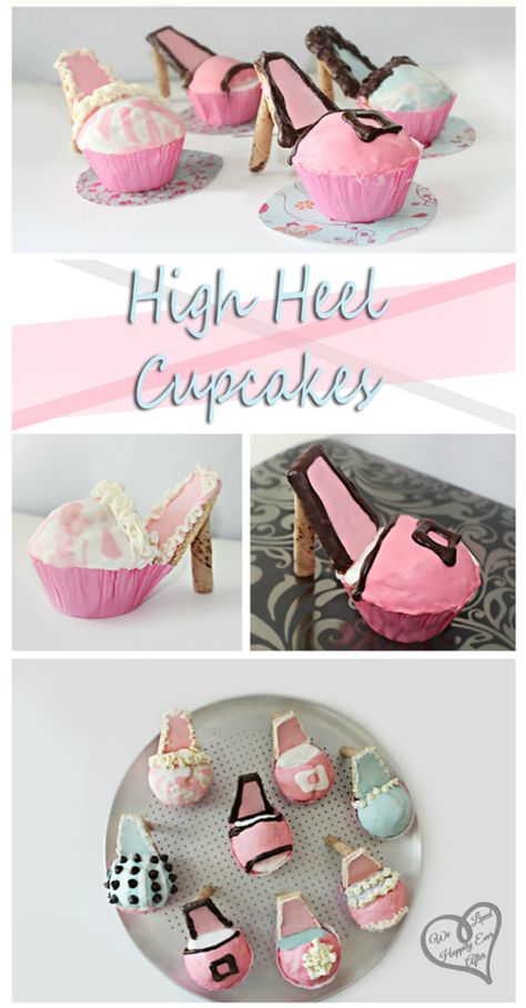 High Heel Cupcakes! {Tutorial} | We Lived Happily Ever After Heel Cupcakes, High Heel Cupcakes, Shoe Cupcakes, Cupcake Tutorial, Girly Party, Cupcake Recipe, Love Cupcakes, Cake Boss, Cupcake Muffins