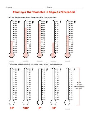 This thermometer worksheet gives your child practice reading and using a thermometer. Try this thermometer and temperature worksheet with your child. Math For 5th Graders, Temperature Worksheet, Thermometer For Kids, Math Helper, Teaching Weather, Math Websites, Word Family Worksheets, Science Reading, 1st Grade Science