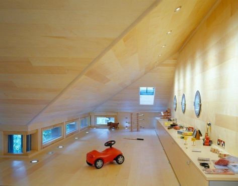 cool attic playroom Attic Playroom Ideas, Attic Library, Attic Staircase, Attic Renovation Ideas, Attic Doors, Attic Ladder, Attic Playroom, Attic Window, Attic Loft